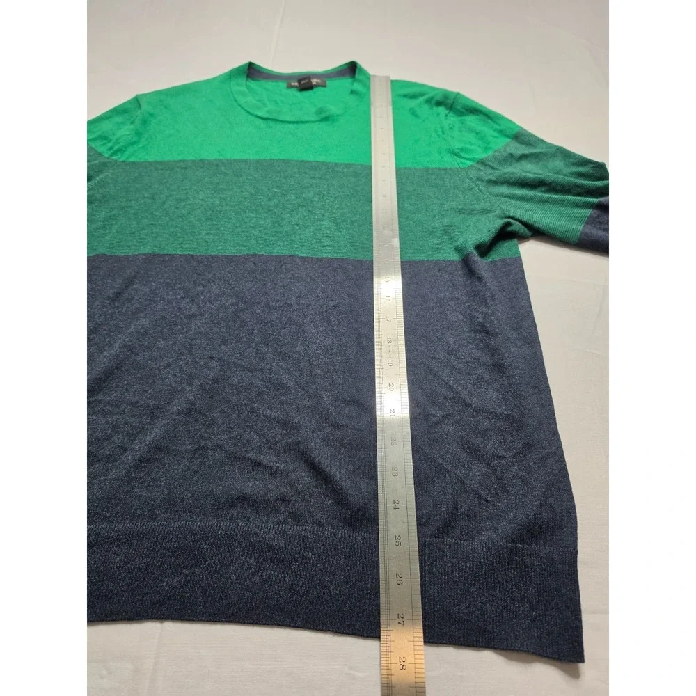 Banana Republic Luxury Blend Sweater Men's Medium Green Black Colorblock Winter